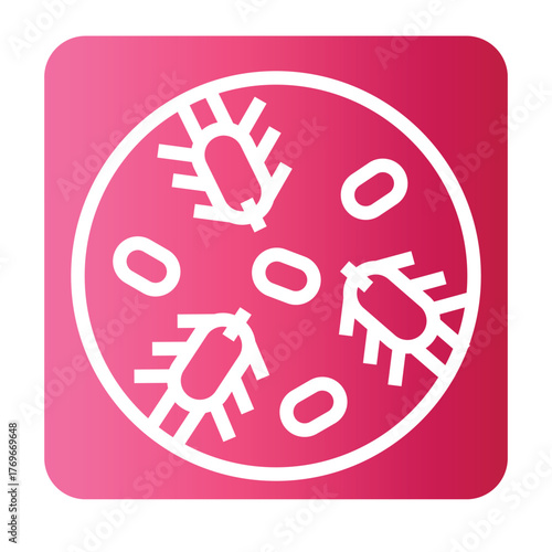 Escherichia coli  black line icon for digital and print projects. Microscopic probiotics.