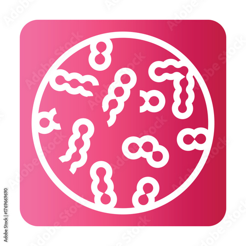 Lactococcus black line icon for digital and print projects. Microscopic probiotics.