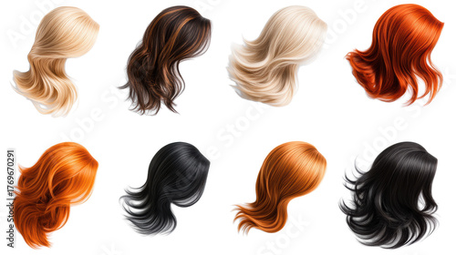 Obraz na płótnie Vibrant wigs on transparent background