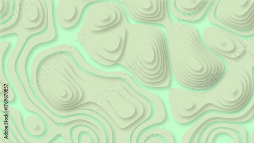 Minimal paper cut style composition with layers of geometric shapes and lines in colorful tone shades. Top view