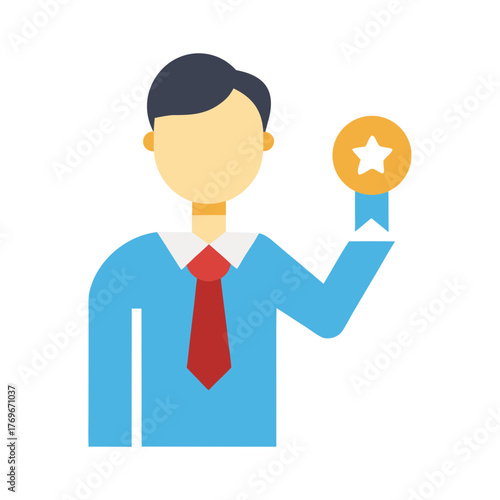Best Job Candidate Award Ribbon Recognition Excellence Vector Illustration