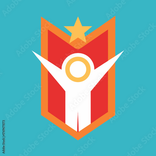 Winning Icon Champion Badge Success Achievement Excellence Vector Illustration