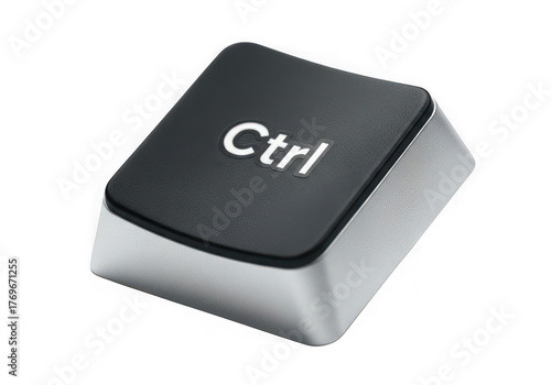 Computer keyboard ctrl key isolated on transparent background