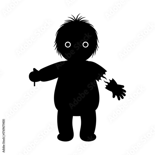 vector illustration of a creepy doll silhouette
