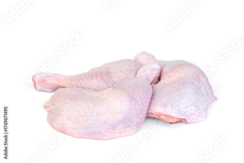 Raw chicken legs isolated on white background.