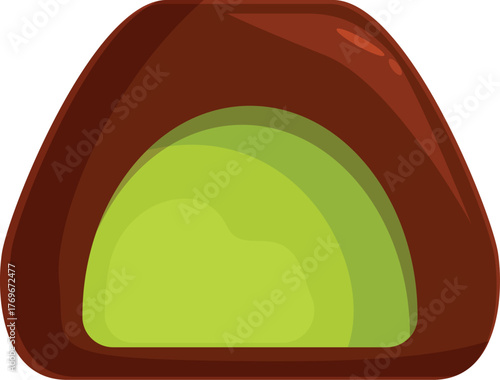 Triangular lime flavored candy covered in milk chocolate, perfect for satisfying a sweet craving