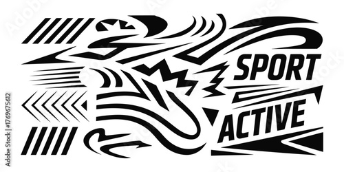 Sporty Vector Graphics for Dynamic Design Projects