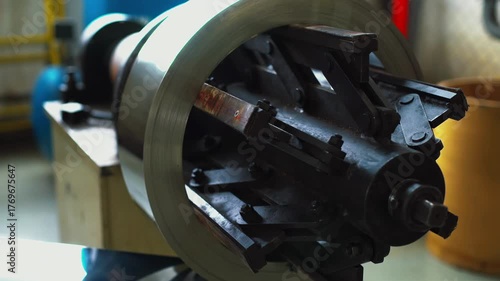 Industrial reel with metal tape