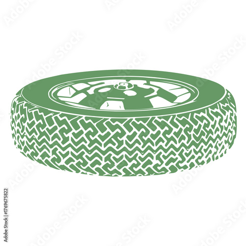 Green Tire Illustration