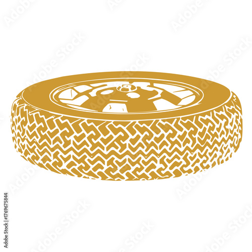 Golden Tire Tread Pattern