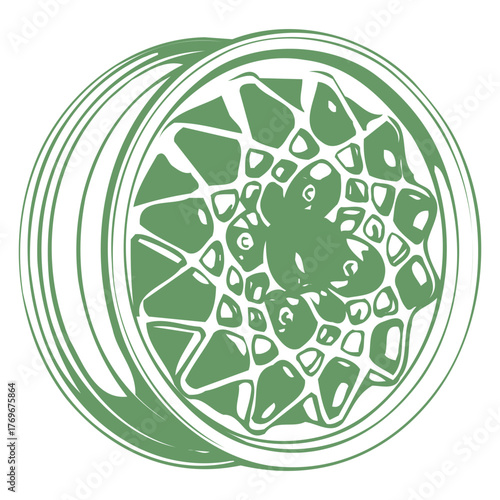 Abstract Green Wheel Design