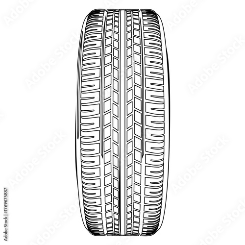 Car Tire Tread Outline