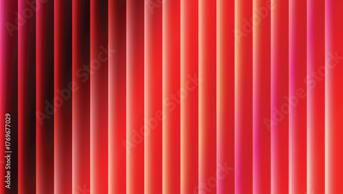 Abstract background of vertical blinds in gradient shades of red and pink, creating a modern design