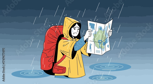 Lost Traveler in the Rain: A Journey of Finding Direction and Overcoming Challenges