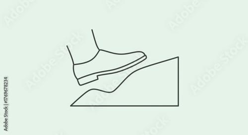 Minimalist Illustration Of A Foot Ascending A Slope And Achieving An Upward Movement