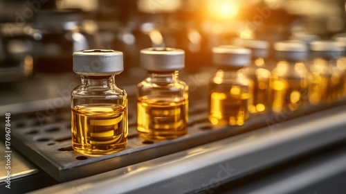 Close Up of Vials Containing Liquid for Pharmaceutical Research