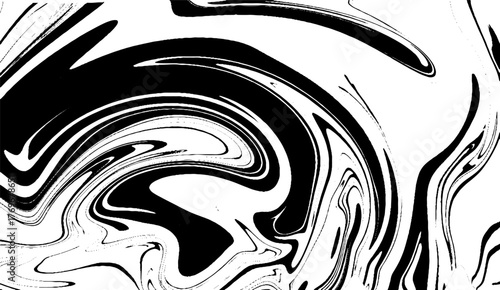 Oil stains of liquid. Drips of black paint. Black abstraction with drawn waves. Background with black waves. Texture of marble. 
