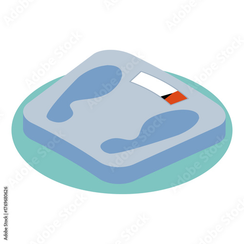 Weighing Scale for Health and Fitness Monitoring in a Simple Isometric Illustration