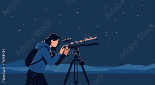 Observing The Cosmos: A Nighttime Exploration With Telescopic Instruments