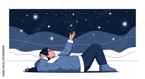 Observing The Intricate Celestial Dance Under A Midnight Sky On A Peaceful Evening Moment