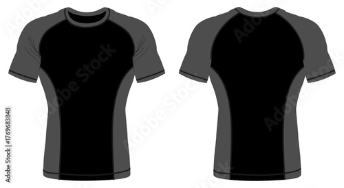 Men Half Sleeve Rash Guard Mockup Template for Sports and Fitness Apparel Design