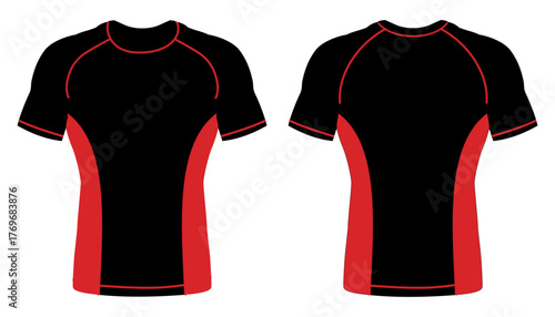 Men Half Sleeve Rash Guard Mockup Template for Sports and Fitness Apparel Design