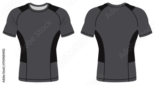Men Half Sleeve Rash Guard Mockup Template for Sports and Fitness Apparel Design