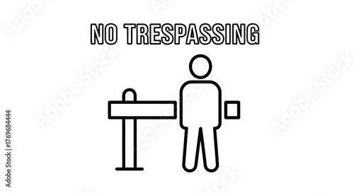 Prohibition Symbol Depicts Entry Denial, Representing Access Restriction, Minimalist Imagery