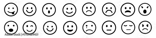 vector Emoticons set Emoji faces collection, User Experience Review System