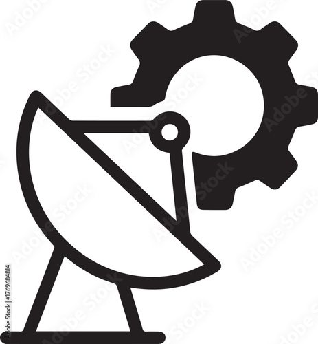 Satellite Dish with Gear Icon