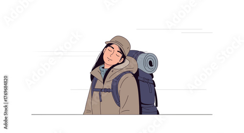 Restful Hiker Enjoying A Moment Of Peace And Serenity Amidst The Journey