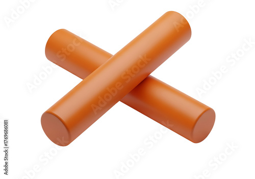 Claves Musical Instrument Isolated on White Background.