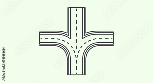 Road Network Illustration of Intersections, Highways, and Transportation Concepts