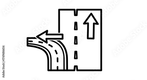 Road Route Options: Arrow Guidance for Navigation and Directional Choices Clearly Illustrated