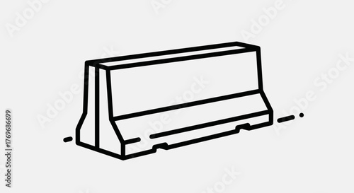 Roadblock Symbol: Minimalist Linear Illustration Of Construction Barrier And Safety Icon