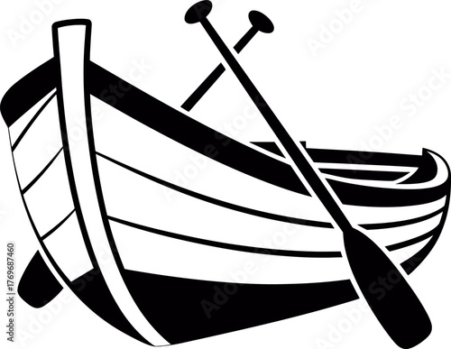 Rowboat with Crossed Oars Icon