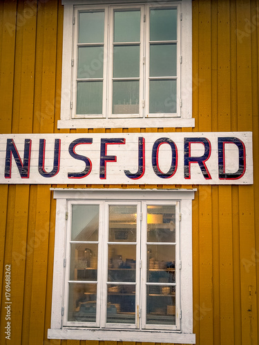 Beautiful Norwegian cottages in the Norwegian Lofoten Islands Nusfjord