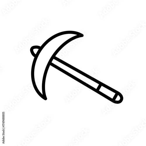 pickaxe icon, simple flat style, vector illustration, symbol, pictogram design logo template, for ui or ux isolated on white for mobile app, editable