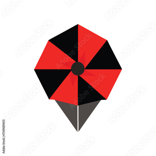 Free Download Origami poppy delicate paper flower folded red petals and a dark center - GFXLoad