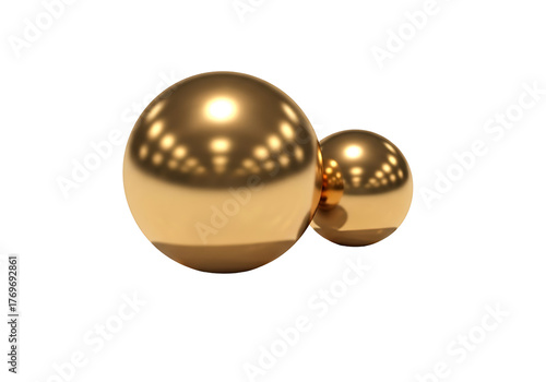 Golden Spheres: A Study in Reflection and Form.