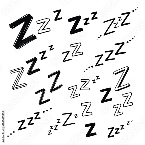 Vector illustration of sleeping 'z's for rest and relaxation themes vector