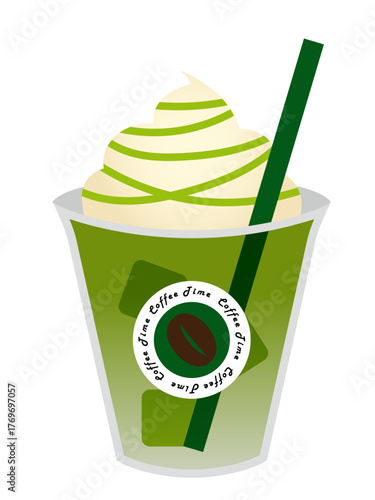 抹茶フラッペのイラスト