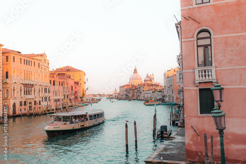 Venice Canal View, Romantic Italian Cityscape with Gondolas and Historic Architecture