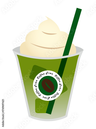 抹茶フラッペのイラスト