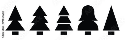 Simple Christmas tree shapes festive vector illustration