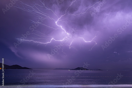lightning over the sea