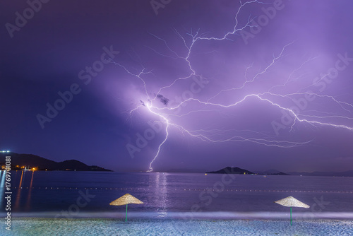 lightning over the sea