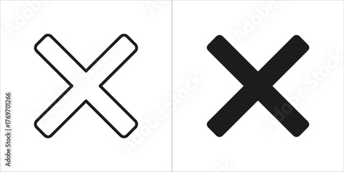 Set of close or cancel icons