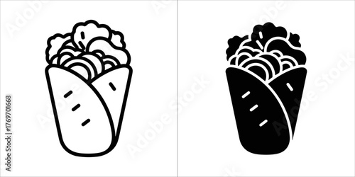 Two icons representing a wrap sandwich