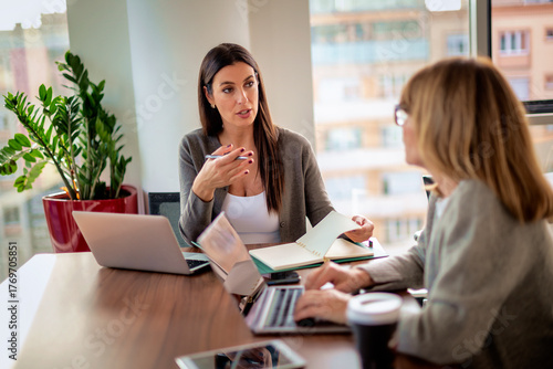 Business colleagues meeting in a modern office